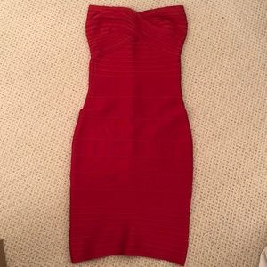 Herve Leger red bandage dress Size S
